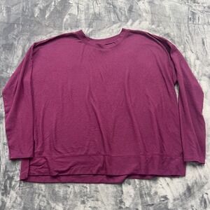 Lucky Brand Sweater Womens Extra Large Purple Tight Knit Ribbed Side Slits Warm